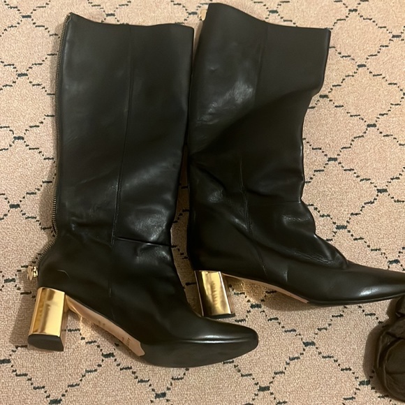 Kate spade black knee high booths with gold heels - Picture 8 of 10
